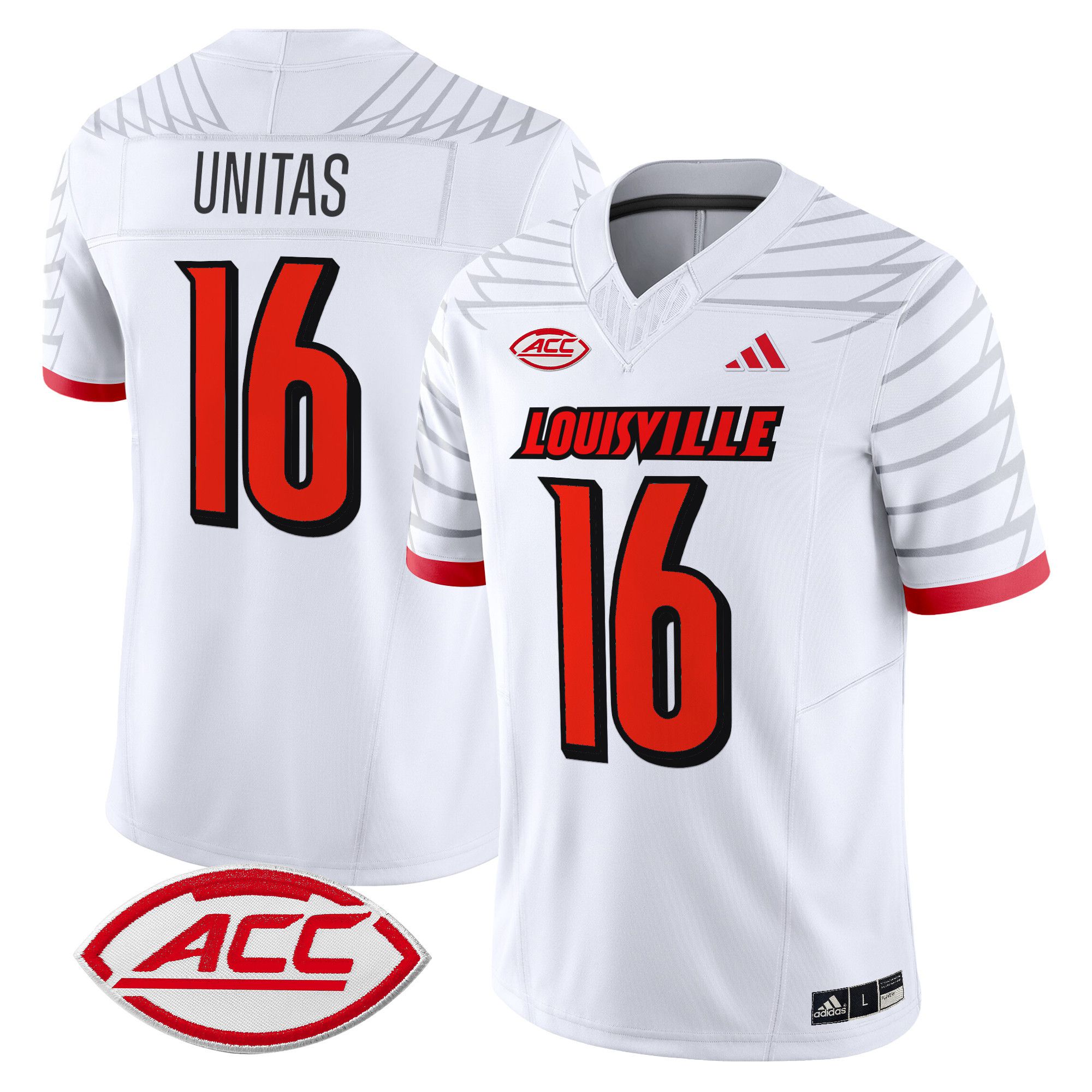 Men Louisville Cardinals #16 Unitas White 2024 Vapor Limited NCAA Jersey->more ncaa teams->NCAA Jersey